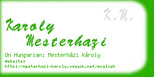 karoly mesterhazi business card