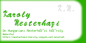 karoly mesterhazi business card